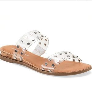 SUN + STONE EASTEN SLIP ON FLAT SLIDE SANDALS (NWT)